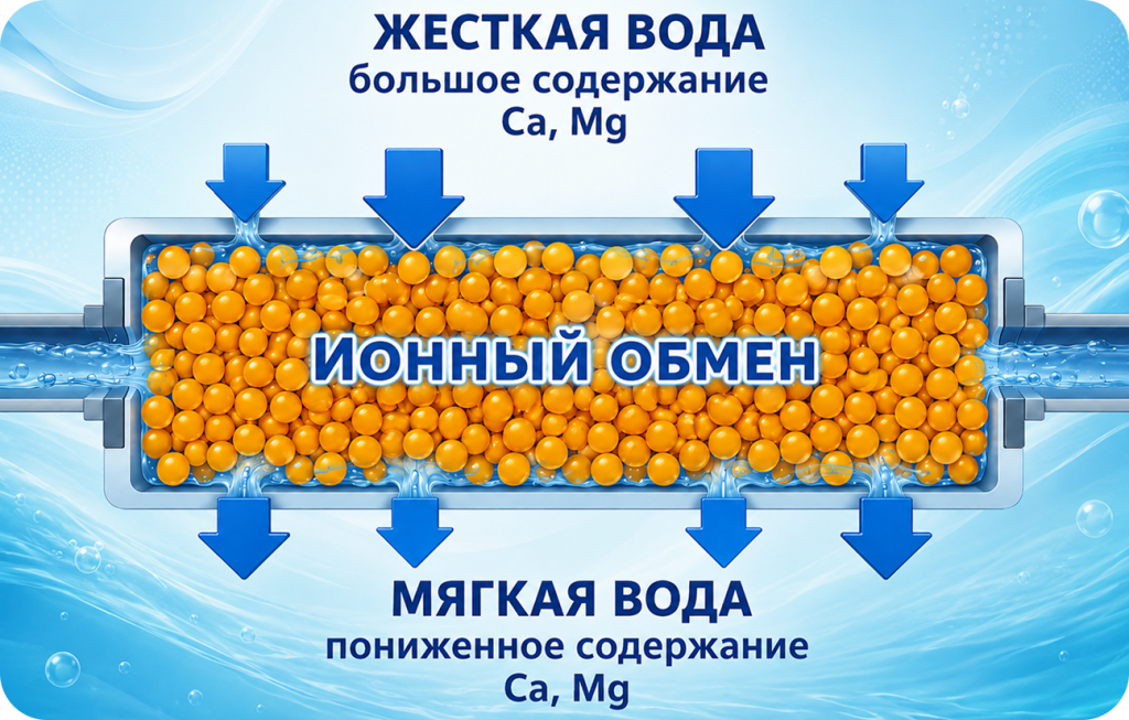 Ионный обмен для умягчения воды
