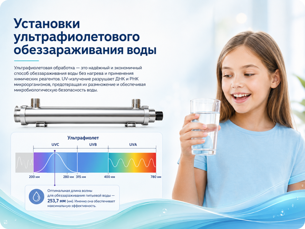 Применение УФ-очистки воды